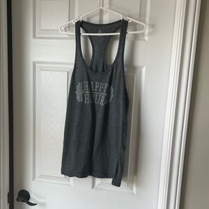 Happy Hour 🏋🏼‍♀️ Gray Graphic Tank Top - XL